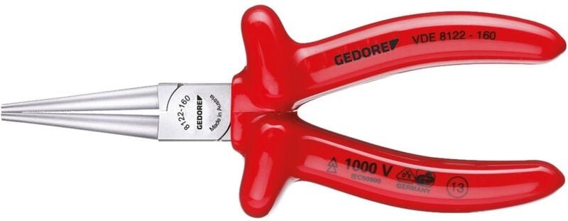 Vde 8122-160 VDE-Rundzange mit Tauchisolierung 160 mm