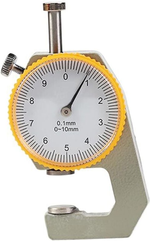 Lederdickenmessgerät, Messwerkzeuge, 0–10 mm/0,1 mm, Zifferblatt-Dickenmessgerät, Papiermessgerät, Tester für Hohlrohre,...