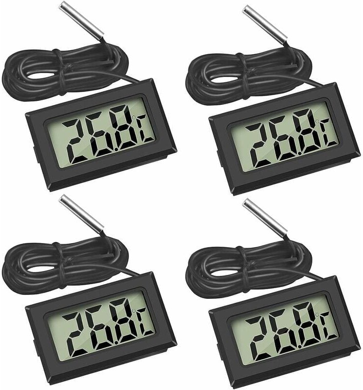 Thumbnail - Ulisem - Mini-Digital-LCD-Temperaturthermometer mit Temperatursonde, Sensortester für Kühl- und Gefrierschränke, Aquarie...