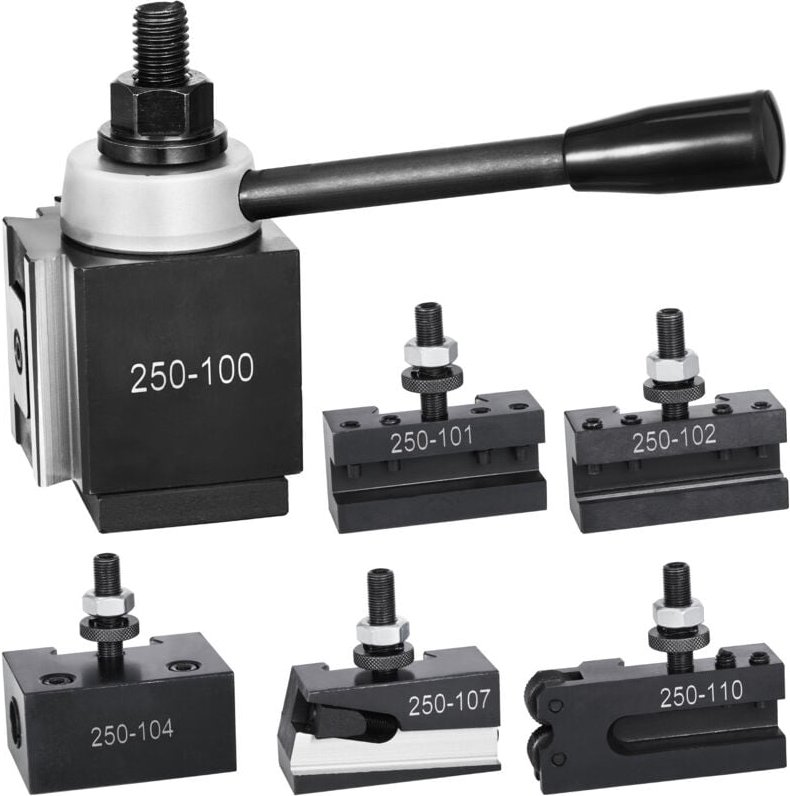 Thumbnail - Mophorn - 6-teiliges Schnellwechsel-Stahlhalter-Set – inkl. Drehwerkzeughalter, Keil-Stahlhalter mit Drehwerkzeughalter-...