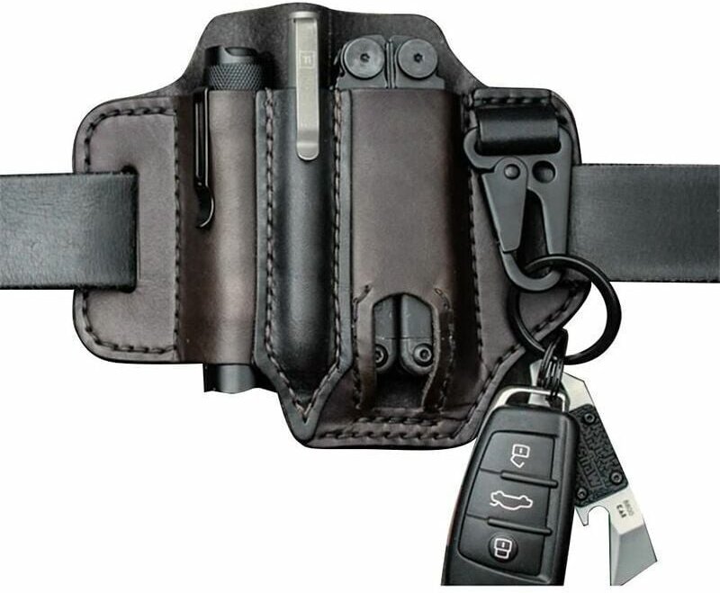 Lederscheide für Organizer – Gürtelschlaufe – Multifunktions-Werkzeughalter aus Leder mit Schlüsselanhänger für Gürtel u...