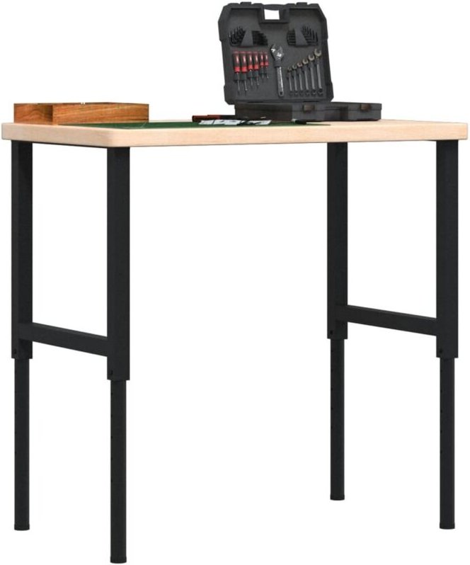 Vidaxl - Werkbank 100x60x(73-99,5) cm Massivholz Eiche Rechteckig