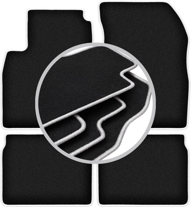 CARLUX-SILVER Autofußmatten für: Nissan Micra K13 Fließheck (2010-2016)