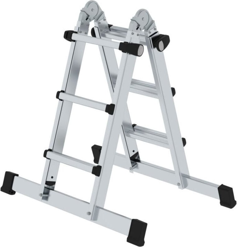 Teleskopleiter 4tlg. mit Traverse 4 x 3 Sprossen - 032121 - Günzburger Steigtechnik