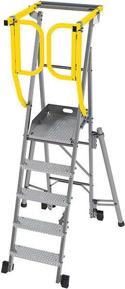 Matisère - Mobile Podestleiter 5 Stufen - Maximale Arbeitshöhe 3.25m - PAM5-PS/R