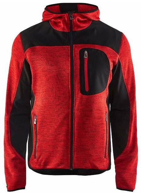 Blaklader - Strickjacke mit Kapuze t.xs - rot/schwarz - 493021175699-XXS