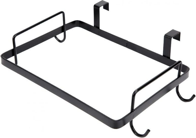 Tragbarer Müllsackhalter zum Aufhängen für Küchenzubehör, Plastikmüllsack, Eisen (schwarz) - KZQ