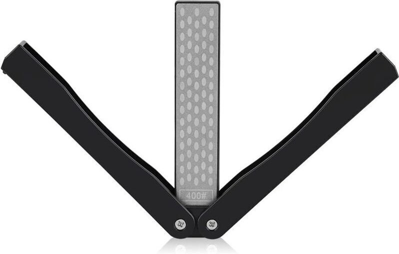 KZQ - Messerschärfer, Schleifstein mit 600er/400er Körnung, doppelseitiger, faltbarer Schleifstein, Küchenmesserschärfer...