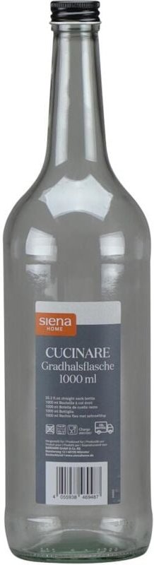 Siena Home - Gradhalsflasche 'Cucinare' 1,0 l rund, Verschraubung schwarz