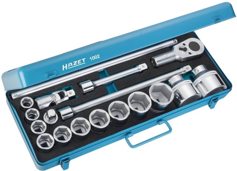 Steckschlüssel Satz, Vierkant hohl 20 mm (3/4), Außen-Doppel-Sechskant Profil, Anzahl Werkzeuge: 18, Art.Nr. 1002 - Haze...