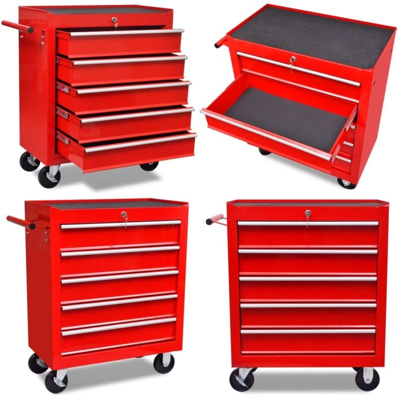 Roter Werkstattwagen 5 Schubladen - Werkstatwagen - Werkstattwagen - Home & Living
