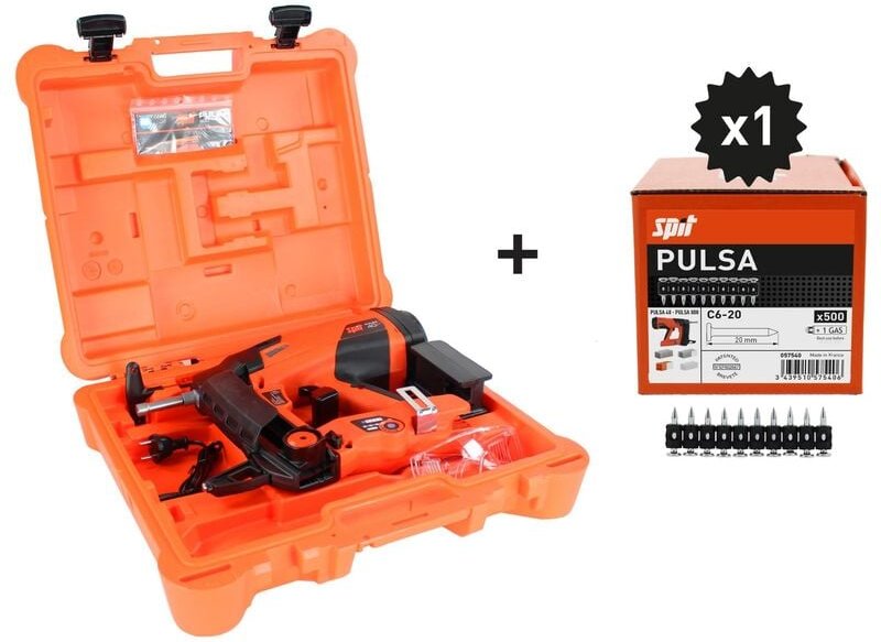 Gasnagler P40P+ mit 500 C6-20 Spit Nägeln - 019323