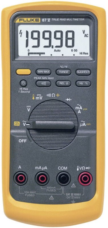 Fluke 87V/EUR Hand-Multimeter kalibriert (ISO) digital CAT III 1000 V, CAT IV 600 V Anzeige (Counts