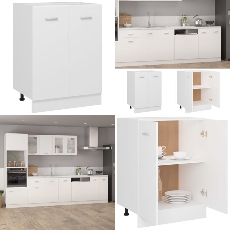 Unterschrank Weiß 60x46x81,5 cm Holzwerkstoff - Küchenmöbel - Unterschrank - Weißer Schrank - Holzscherank - Stauraum - ...