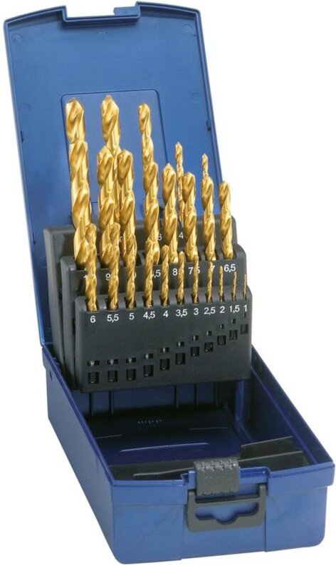 Forum Spiralbohrer-Satz DIN 338 N HSS-TiN, geschliffen, 1,00-13,0 mm