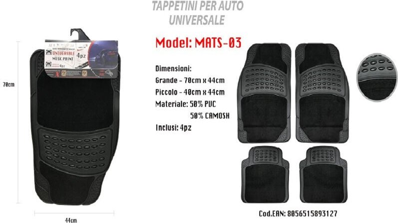 Thumbnail - Trade Shop - universal automatte pvc wildleder vorne hinten 4 stück Maxtech MATS-03 -