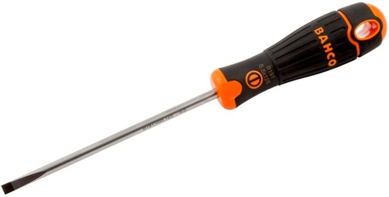 BahcoFIT Schraubendreher für Schlitzschrauben, gerade, mit 2-Komponenten-Griff 0,8 mm x 4 mm x 125 mm - Einzelhandelsver...