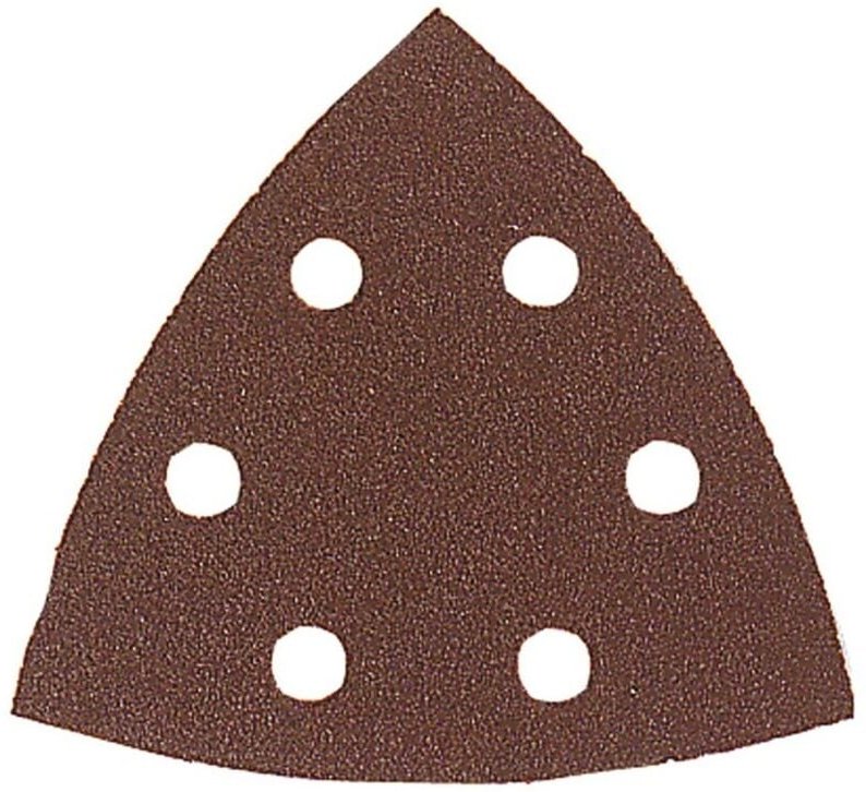 Set mit 6 dreieckigen Klettpads aus Korund 94 x 94 mm Gr. 80 - 6 Löcher für Holz und Metall Leman 094094.06.02