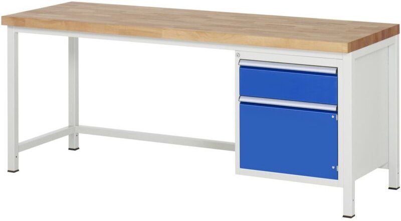 Werkbank höhenverstellbar 8152A1, B2000xT700xH840-1040mm, 1x Schublade-TA, 1x Tür - RAU