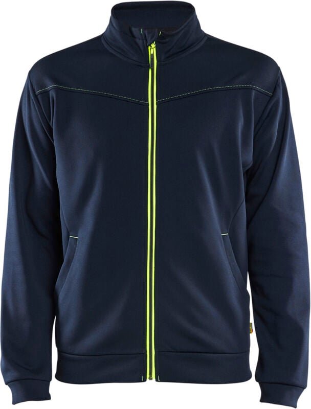 Arbeits-Sweatshirt mit Reißverschluss 3362 - Dunkelmarine/Gelb Neon XL