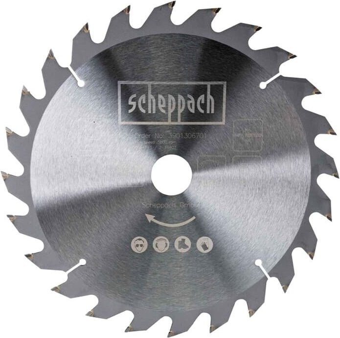 Hw Sägeblatt Tischkreissäge Sägeblatt 250x30x2,8x1,8mm 24Z - Scheppach