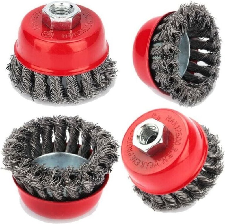 Drahtreinigungsbürste, 4 Stück M14 gedrehte Drahtgeflechtbürste 75 mm für Winkelschleifer, Topfbürste, Rostkorrosion, En...