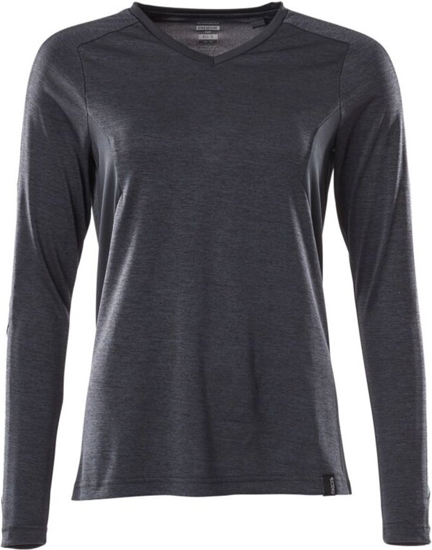 Accelerate T-Shirt, Damenpassform mit feuchtigkeitstransportierendem coolmax® pro, langarm, V-Ausschnitt Gr. m schwarzbl...