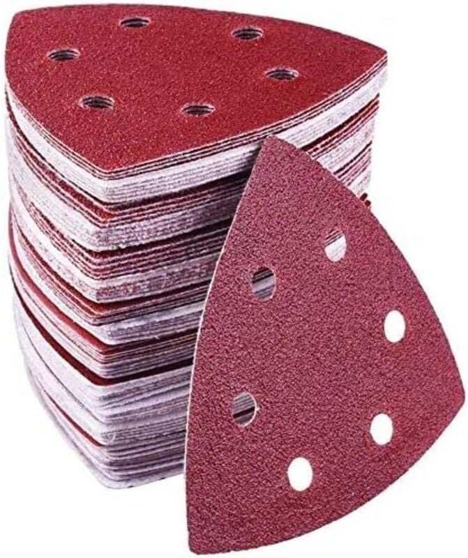 72 Stück Delta-Schleifdreiecke – 6 Löcher – 93 x 93 x 93 mm – Körnung 40/60/80/120/180/240 – Schleifdreieck zum Schleife...
