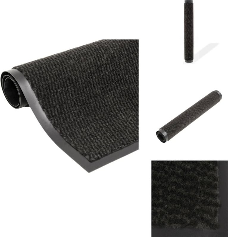 Thumbnail - Schmutzfangmatte Rechteckig Getuftet 40x60 cm Schwarz - Schmutzfangmatte - Eingangsmatte - Türmatte - Treppenmatte - Küc...