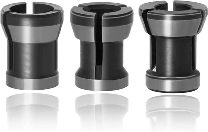 Sollbry 3-teiliger HSS-Spannzangenkopf, Spannzangenfutter-Adapter, Zubehör, Holzbearbeitungskonverter für Bohrer, Fräsen...