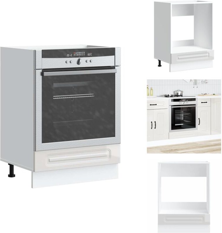 Herdumbauschrank Kalmar Hochglanz-Weiß Holzwerkstoff - Herdumbauschrank - Herdumbauschränke - Backofenschrank - Küchenof...