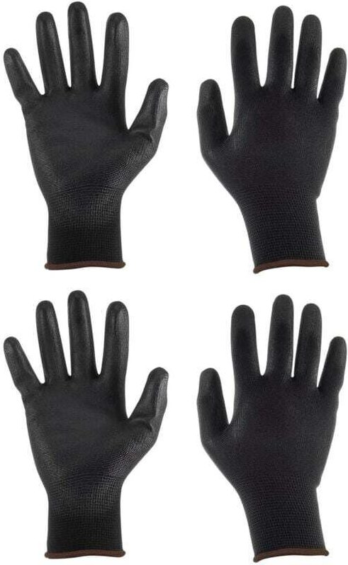 2 Paar 24 cm lange, gummibeschichtete, rutschfeste Arbeitshandschuhe aus Nylon für die Installation und Reparatur von El...