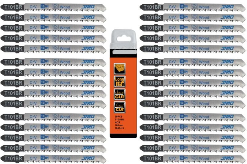 T101BR HCS 100 mm 10TPI Puzzle-Klinge aus Holz, kompatibel mit Bosch, Dewalt, Makita, Milwaukee usw. 30 Stück