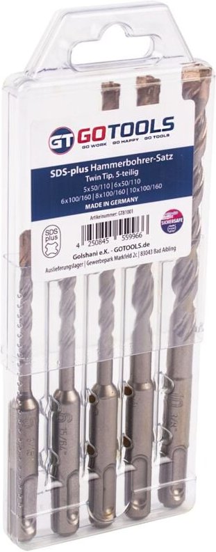 Thumbnail - Gotools - SDS-plus Hammerbohrer-Satz Twin Tip 5-teilig GT81001 Made in Germany