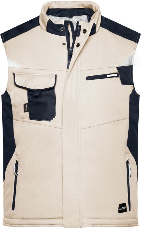 James&nicholson - Professionelle Softshellweste mit Innenfutter JN825 Gr. xl stone/black