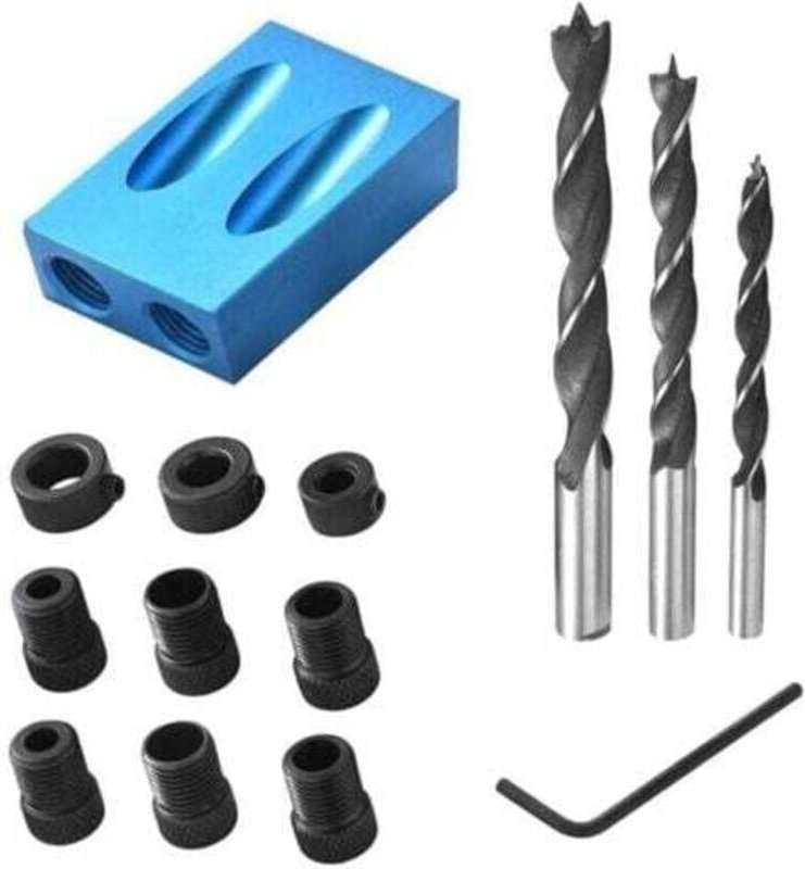 Thumbnail - Schrägbohrlehre, Zubehör für eine Taschenbohrmaschine mit Bohrern, Tischlerpositionierer, Bohrführung für Holzecken mit ...