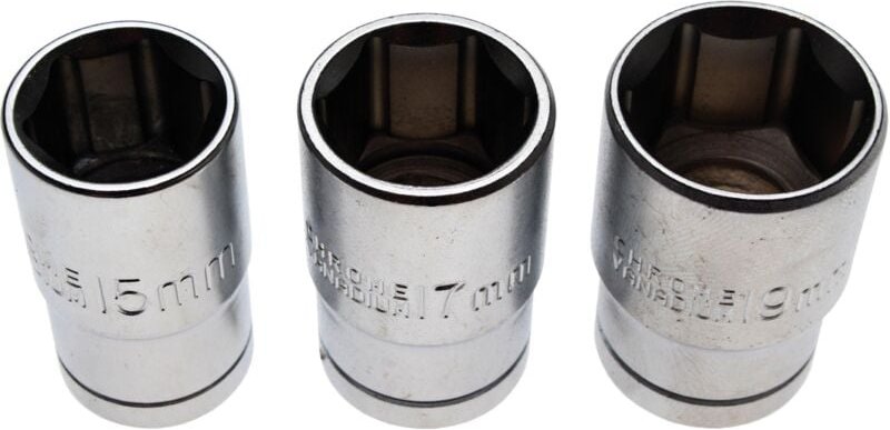 Steckschlüsseleinsatz-Satz Antrieb 12,5 mm (1/2") SW 15 - 17 - 19 mm 3-tlg.