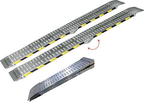 Alu Laderampe 2m klappbar ohne Rand - Breite 200mm - Ladehöhe 600mm Traglast 630kg bei Achsenabstand 750mm - Als Stückwa...