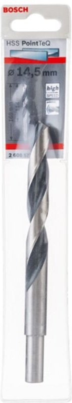Bosch - Metallspiralbohrer-HSS PointTeQ, din 338, mit reduziertem Schaft, 14,5 mm
