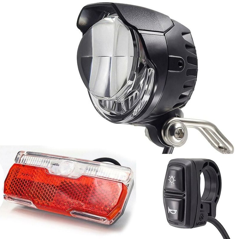 Elektrisches Fahrradlicht-Set mit Hupe, einschließlich E-Bike-Rücklicht, beide 12 v, 24 v, 36 v, 48 v, LED-Steuerung von...