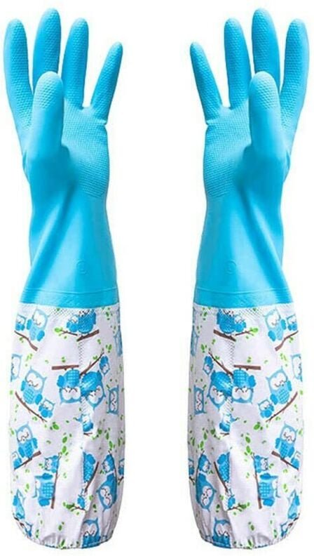 Linghhang - blau) Gummihandschuhe für Teich und Drainage - Haus- und Gartenarbeit, Gartenpflege, Unkraut jäten, Waschen,...