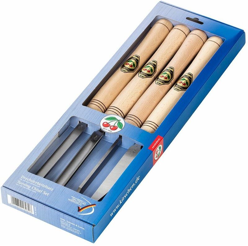 N 1694000 Drechsel Beitel, Stemmeisen Satz 4-tlg, ±HRc61, Heftlänge 30 cm - Kirsche