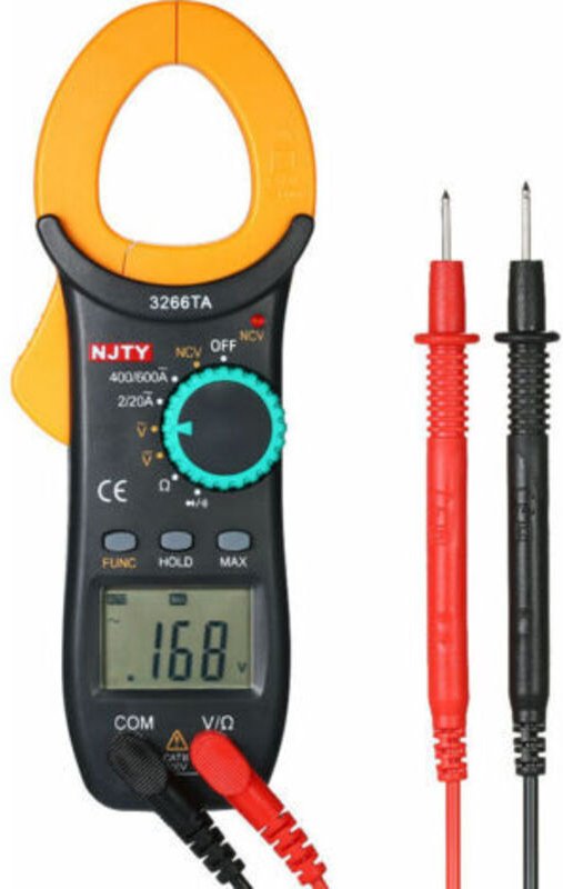 Digitales Strommesszangenmessgerät, automatische Bereichswahl, 2000 Zählwerte – hörbare Durchgangskapazität, Multimeter,...