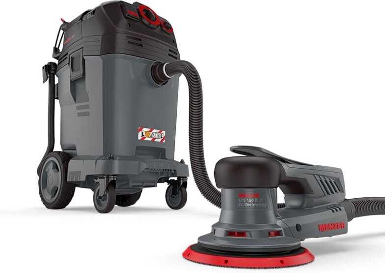 Exzenterschleifer ets 150 5.0 & Sicherheitssauger (Nass- und Trockensauger) vcl 550 pro inkl. Schleifscheiben-Set - Menz...