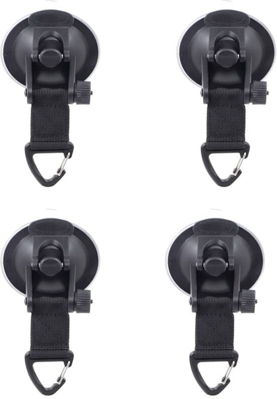 Aougo - 4 Stück, robuster Saugnapf-Anker, schwarzer Saugnapf-Anker, multifunktionaler Auto-Saugnapf, für Auto-Seitenzelt...