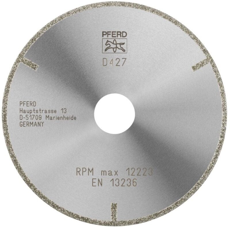 PFERD TOOLS Diamant-Trennscheibe D1A1R 125x2,0x22,23 mm D427 (grob) mit Schutzsegment für GFK/CFK