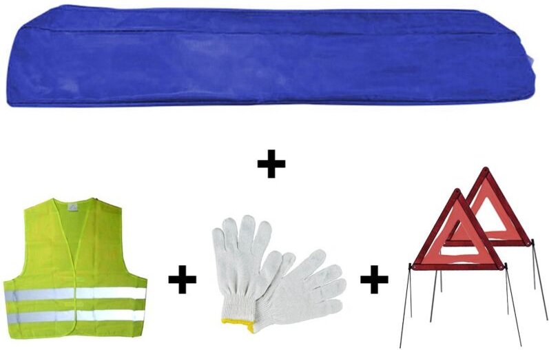 JBM 53173 Kit Notfall Blue Blue Mini+2 Dreiecke+Vile+Handschuhe