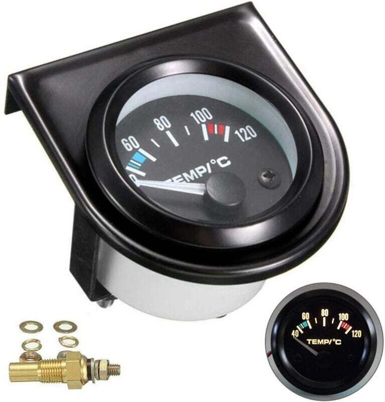 Odipie - Auto-Wassertemperaturanzeige-Set, schwarze led, universelle Auto-Wassertemperaturanzeige, 101,6–120 ° Zifferblä...