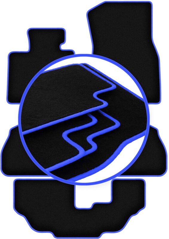 CARLUX-BLUE Auto-Fußmatten für: BMW X7 G07 7 Personen (2018-)