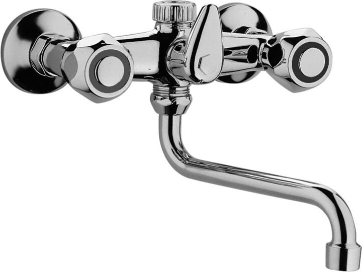 Wandwaschtischarmatur mit schwenkbarem Auslaufanschluss für Waschmaschine Paffoni Danubio DA169 Chrom